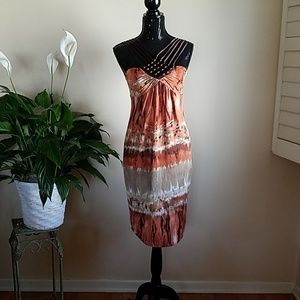 Strapped sundress.  Multi colored.